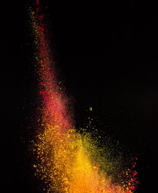 Renkli toz patlama hareket dondurmak.
