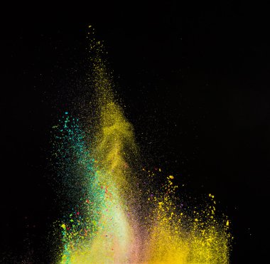 Renkli toz patlama hareket dondurmak.