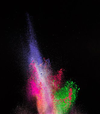 Renkli toz patlama hareket dondurmak.