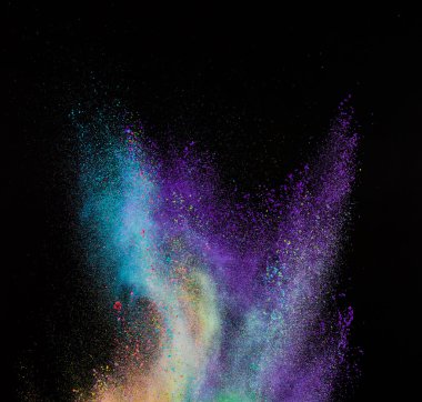 Renkli toz patlama hareket dondurmak.