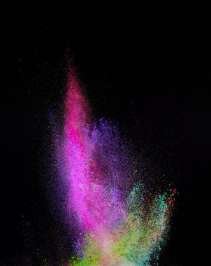 Renkli toz patlama hareket dondurmak.