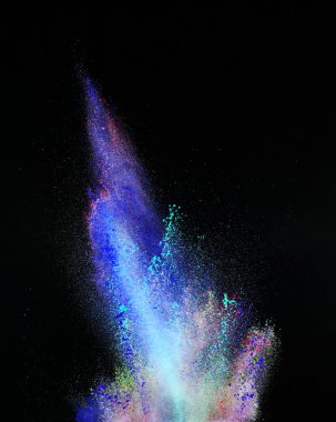 Renkli toz patlama hareket dondurmak.