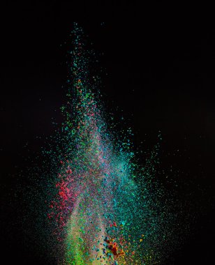 Renkli toz patlama hareket dondurmak.