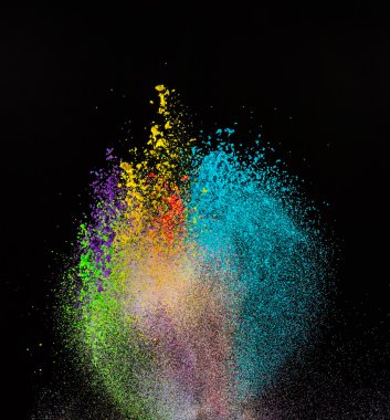 Renkli toz patlama hareket dondurmak.