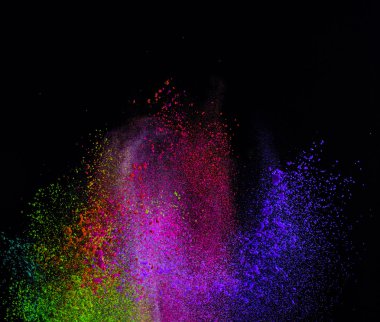 Renkli toz patlama hareket dondurmak.