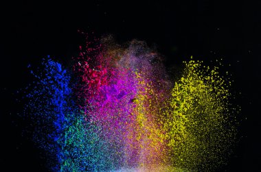 Renkli toz patlama hareket dondurmak.