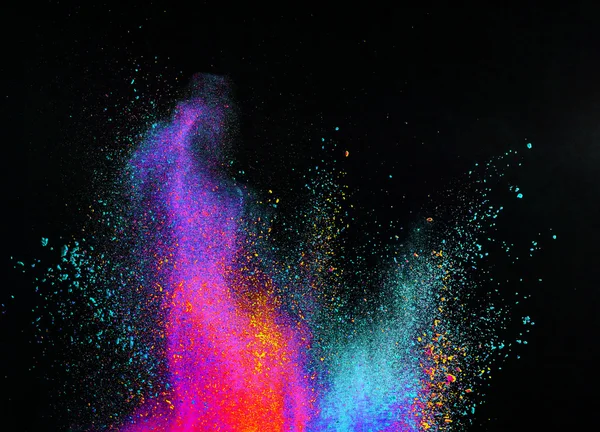 Freeze motion of colored dust explosion. — Stock Photo, Image