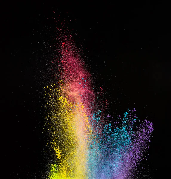 Renkli toz patlama hareket dondurmak.