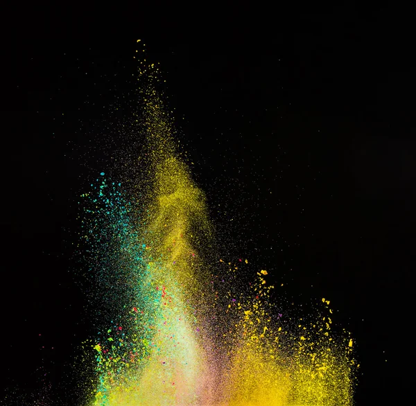 Renkli toz patlama hareket dondurmak.