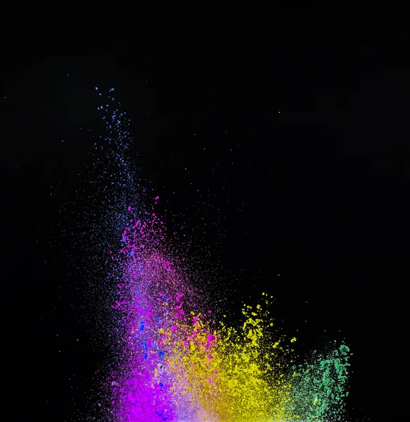 Frysa rörelse av färgade dammexplosion. — Stockfoto