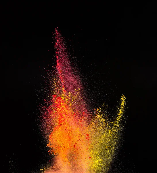 Zmrazit pohyb barevný prach výbuchu. — Stock fotografie