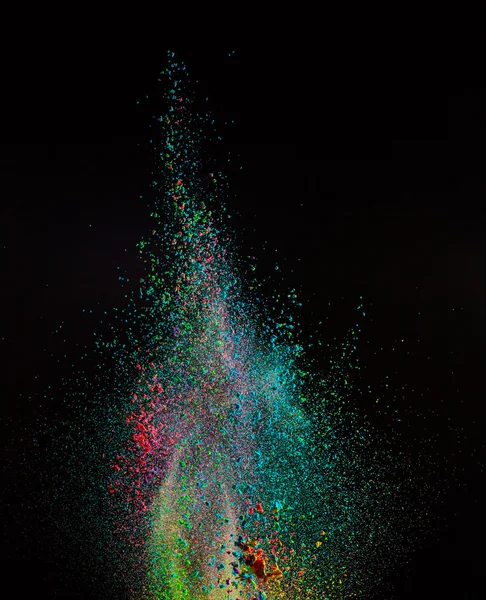 Renkli toz patlama hareket dondurmak.