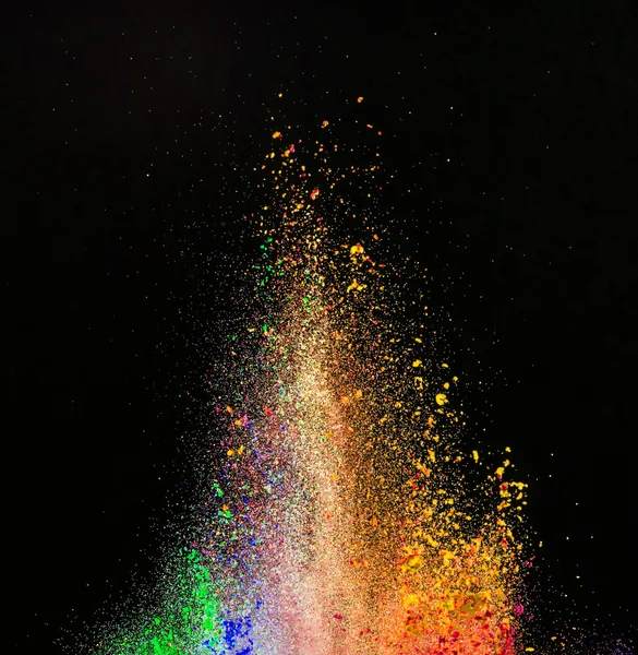 Renkli toz patlama hareket dondurmak.