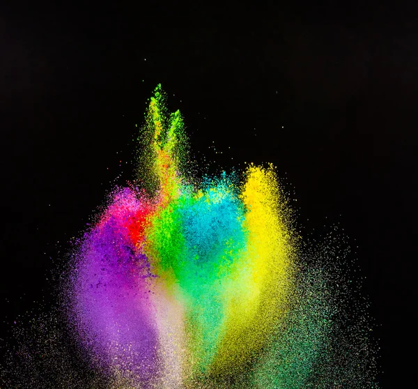 Renkli toz patlama hareket dondurmak.