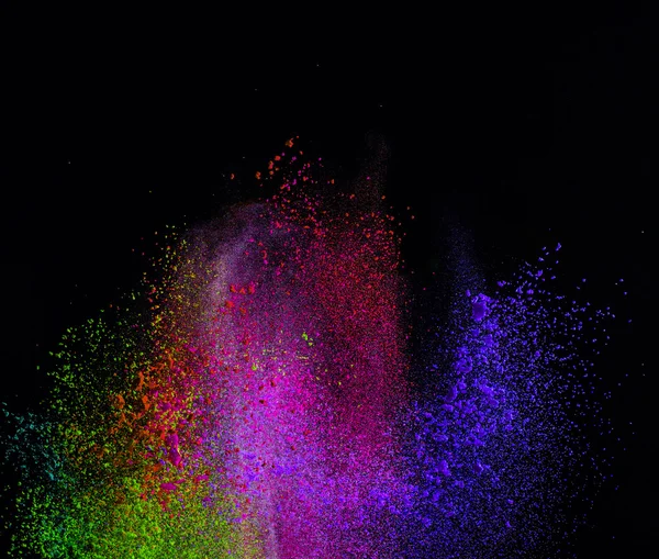 Renkli toz patlama hareket dondurmak.