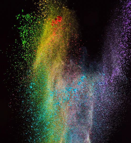 Renkli toz patlama hareket dondurmak.