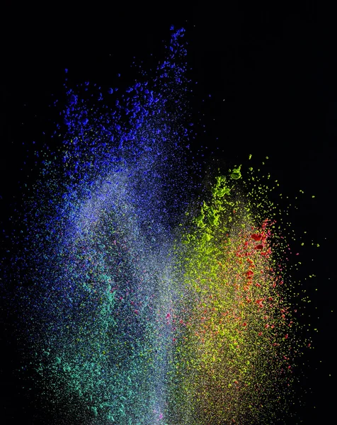 Renkli toz patlama hareket dondurmak.