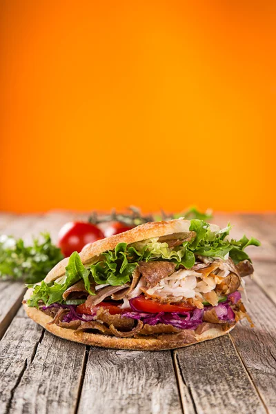 Fechar a sanduíche de kebab — Fotografia de Stock
