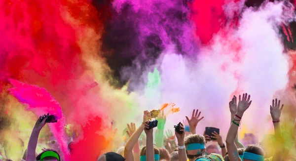 Close-up of color run marathon. Royalty Free Stock Photos