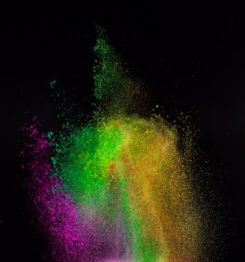 Renkli toz patlama hareket dondurmak.