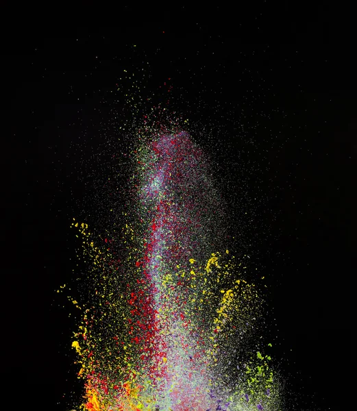 Renkli toz patlama hareket dondurmak. — Stok fotoğraf