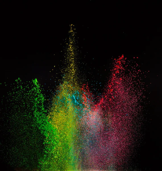 Freeze motion of colored dust explosion. — Stock Photo, Image