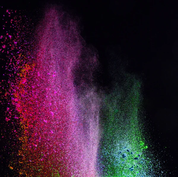 Renkli toz patlama hareket dondurmak. — Stok fotoğraf