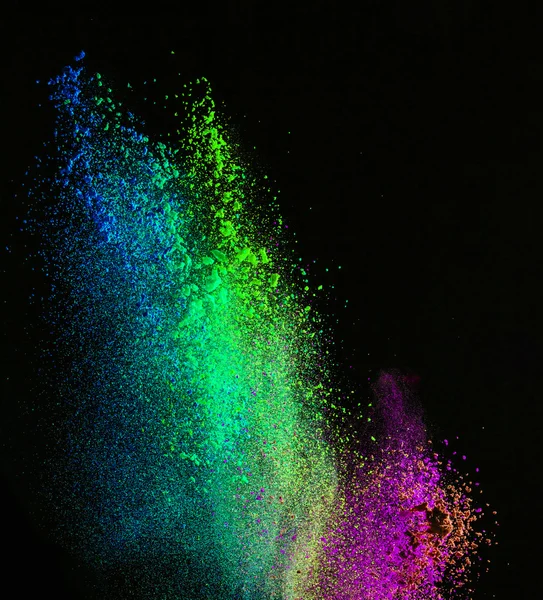 Freeze motion of colored dust explosion.