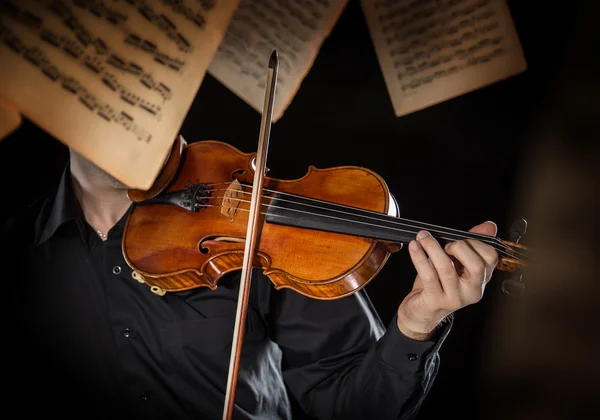 Detail van een violist spelen zijn instrument — Stockfoto