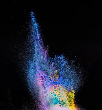 Renkli toz patlama hareket dondurmak.