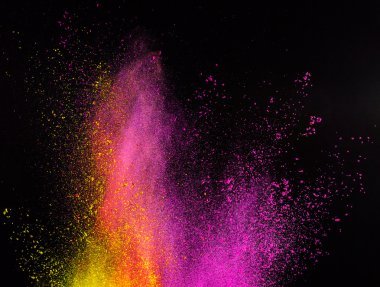 Renkli toz patlama hareket dondurmak.