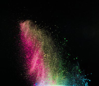 Renkli toz patlama hareket dondurmak.