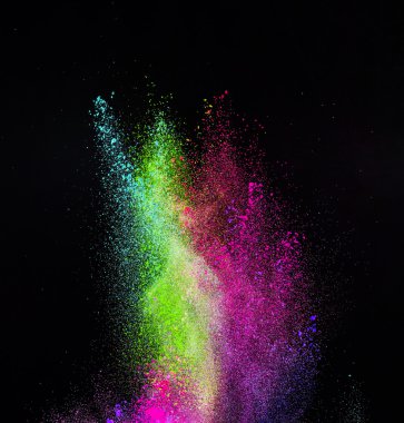 Renkli toz patlama hareket dondurmak.