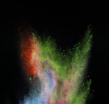 Renkli toz patlama hareket dondurmak.