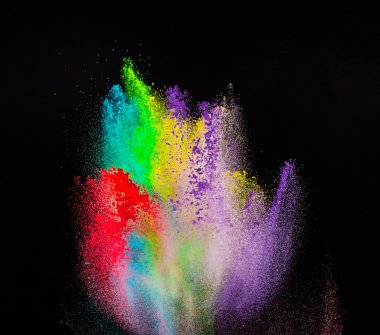 Renkli toz patlama hareket dondurmak.