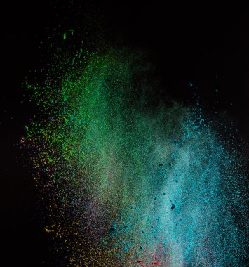 Renkli toz patlama hareket dondurmak.