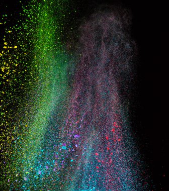 Renkli toz patlama hareket dondurmak.