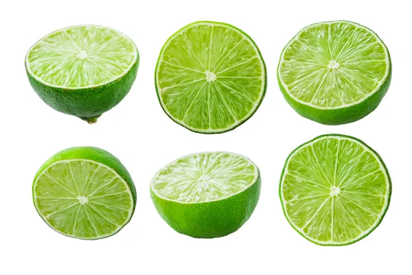 Limes segmenten op witte achtergrond — Stockfoto
