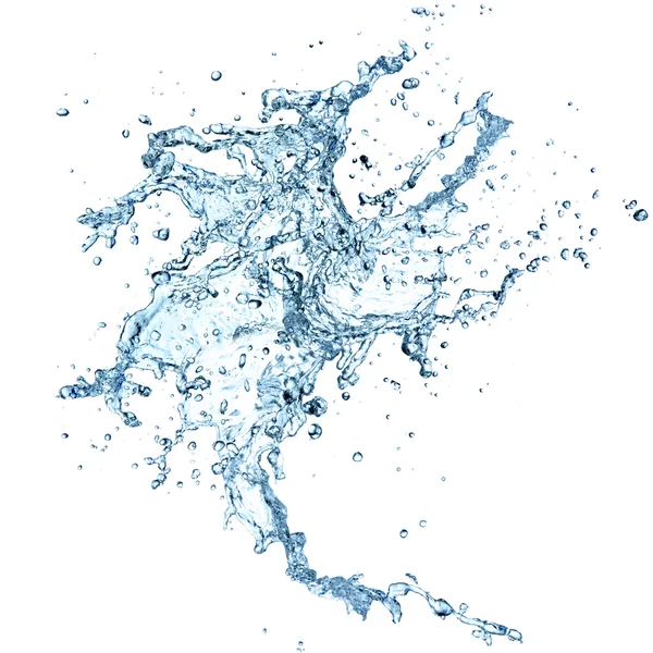 Wasserspritzer isoliert auf weißem Hintergrund — Stockfoto