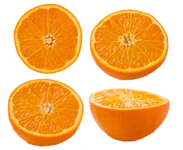 白色背景的橙片 — 图库照片