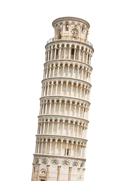 La Torre Pendente di Pisa isolata su bianco — Foto Stock