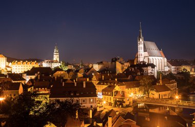 Cesky Krumlov gece görünümü.
