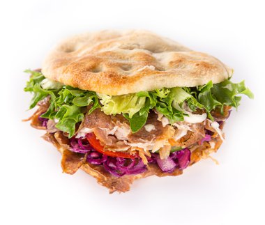kebap sandviç yakın çekim.