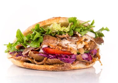 close up of kebab sandwich. clipart