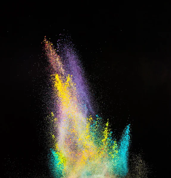 Freeze motion of colored dust explosion. — Stock Photo, Image