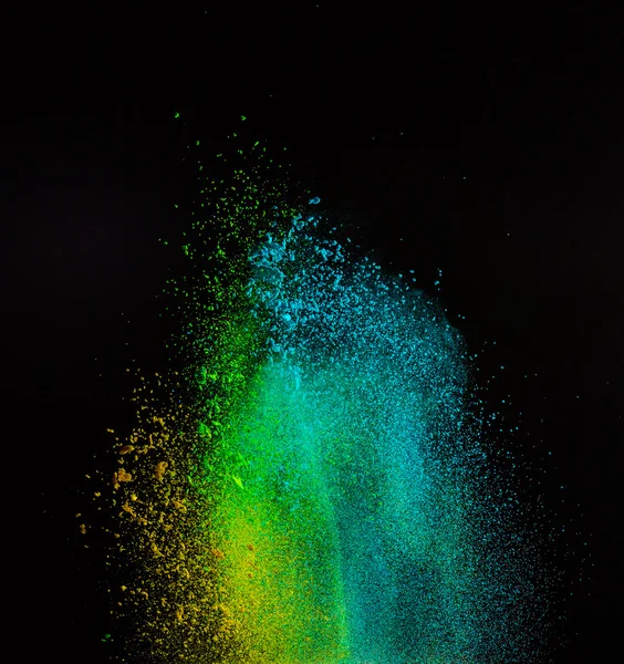 Freeze motion of colored dust explosion. — Stock Photo, Image