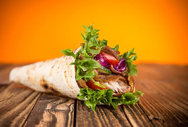 Primer plano de sándwich de kebab . —  Fotos de Stock
