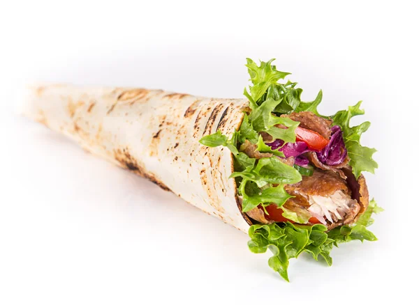 Close-up van kebab sandwich. — Stockfoto