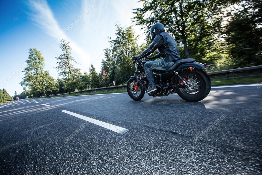 Close up of a high power motorcycle, chopper.