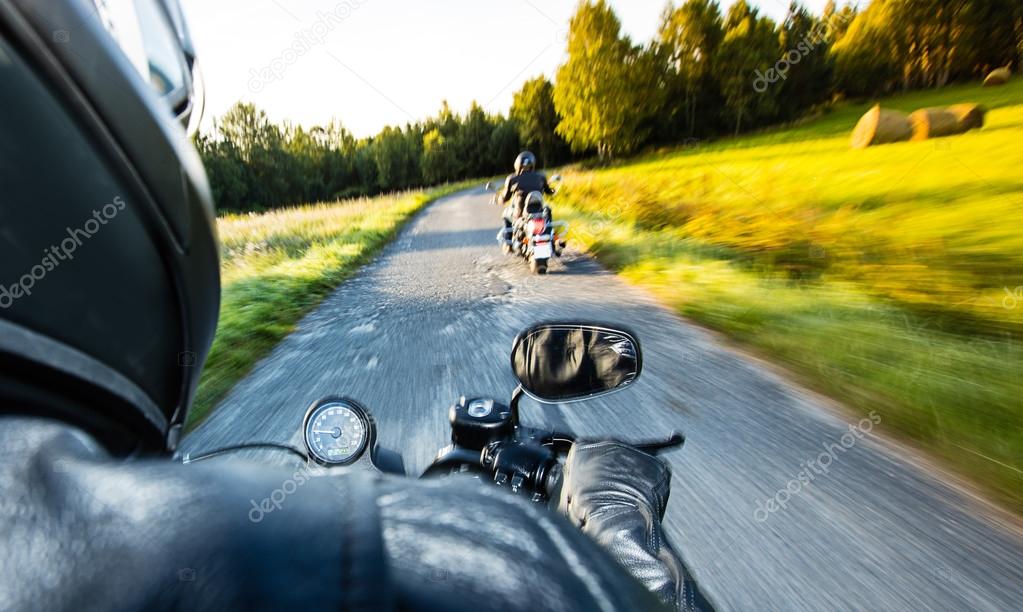 Close up of a high power motorcycle, chopper.